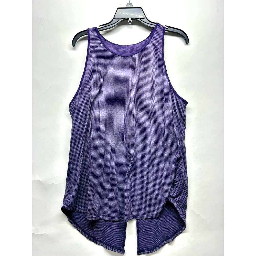 Lululemon Open Up Women's Purple Checkered Patterned Tank sz 6-8 (E1)